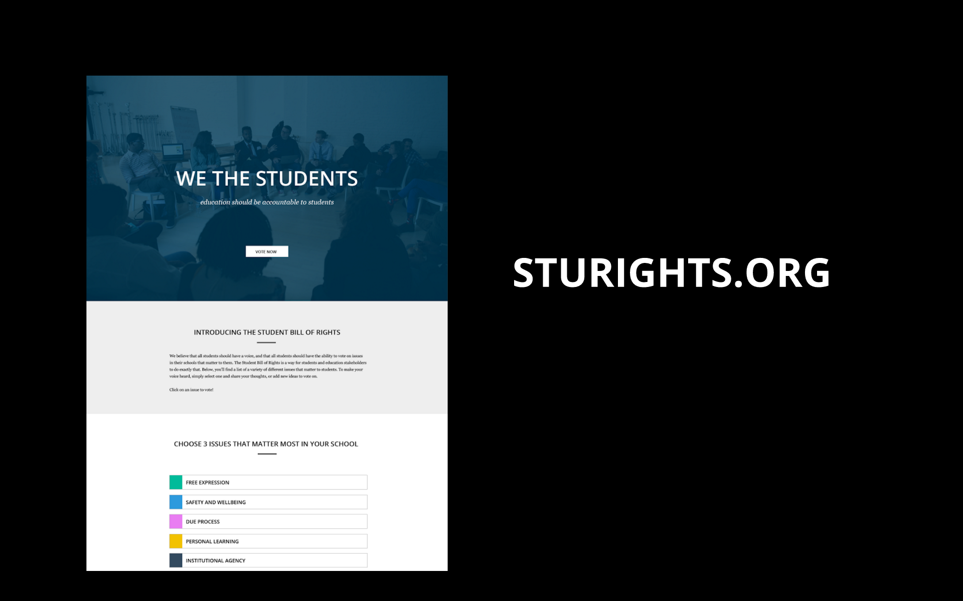 Student Bill of Rights Screenshot