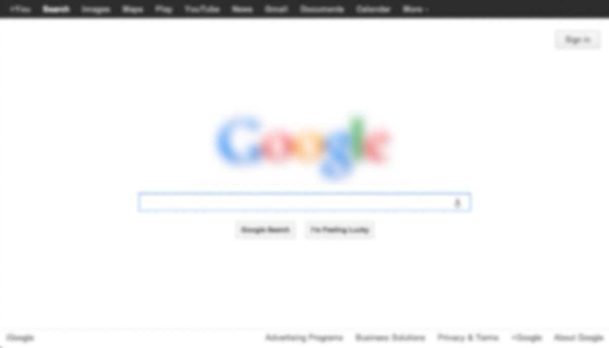 Google Homepage Blurred